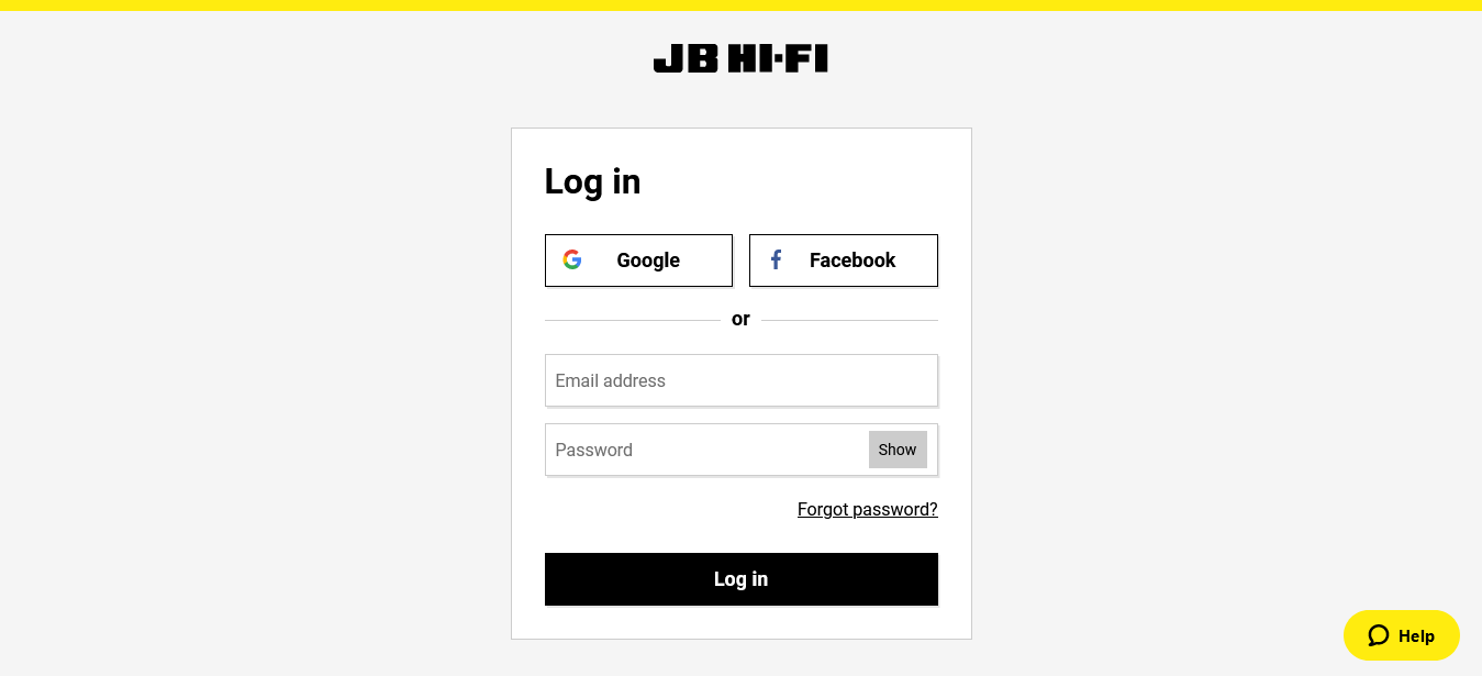Log in - JB Hi-Fi