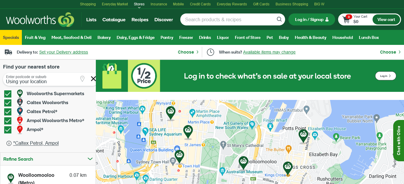 Store locator - Woolworths Online