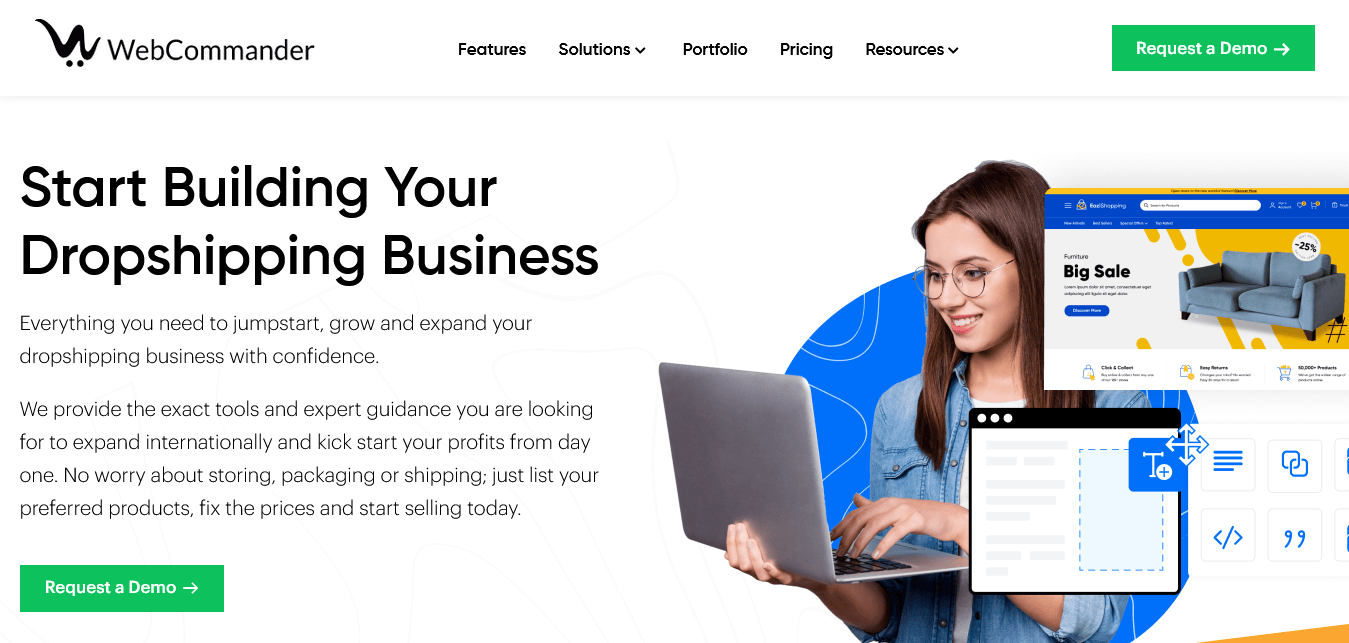 WebCommander Dropshipping website builder