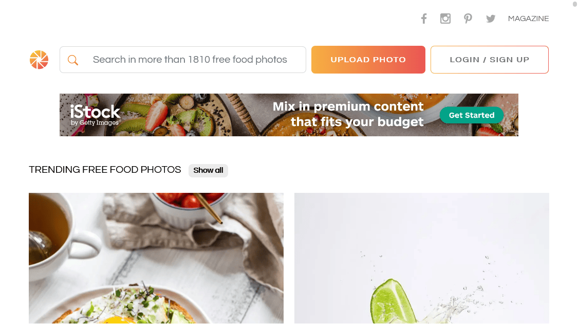 FoodiesFeed best for food images