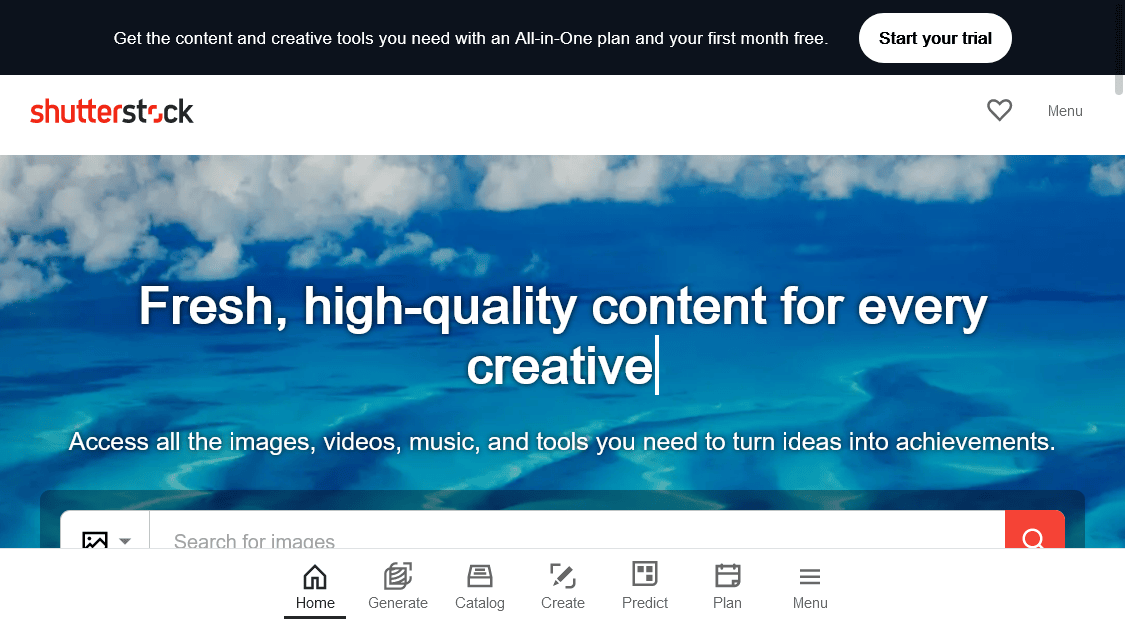 Shutterstock premium stock image website