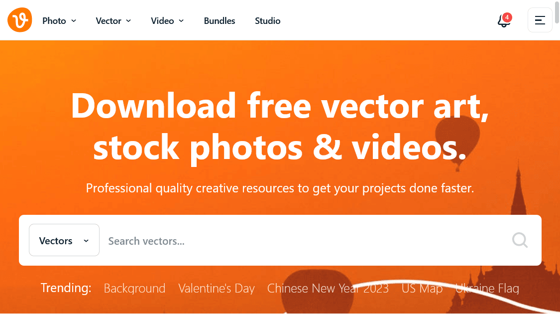Vecteezy website homepage